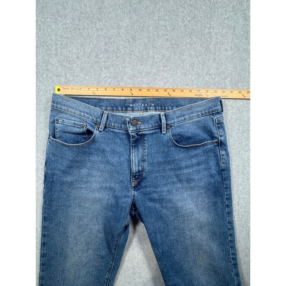 Mott & Bow Mens Medium Wash Blue Denim Slim Jeans 38x30 - Picture 7 of 13